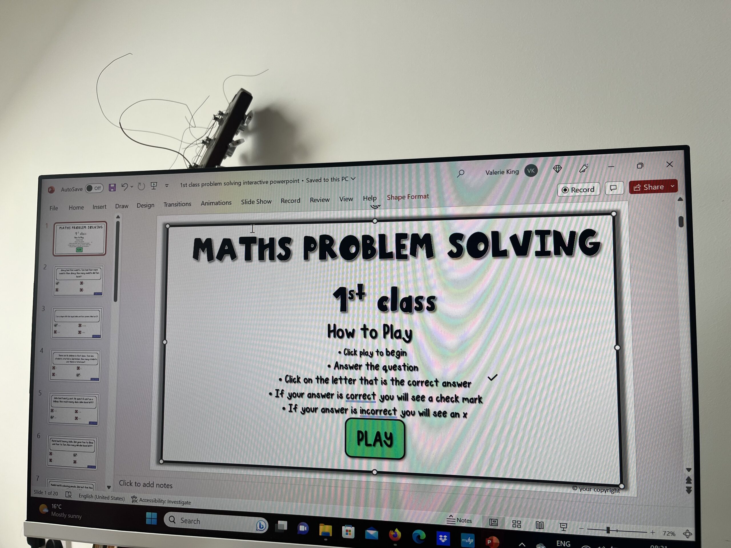 first class maths word problems interactive resource