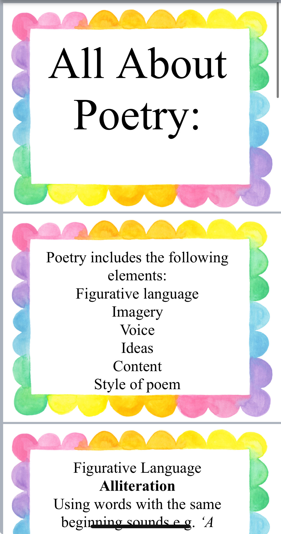 poetry resource senior classes