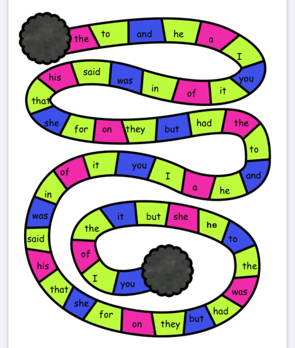 sight word revision board games