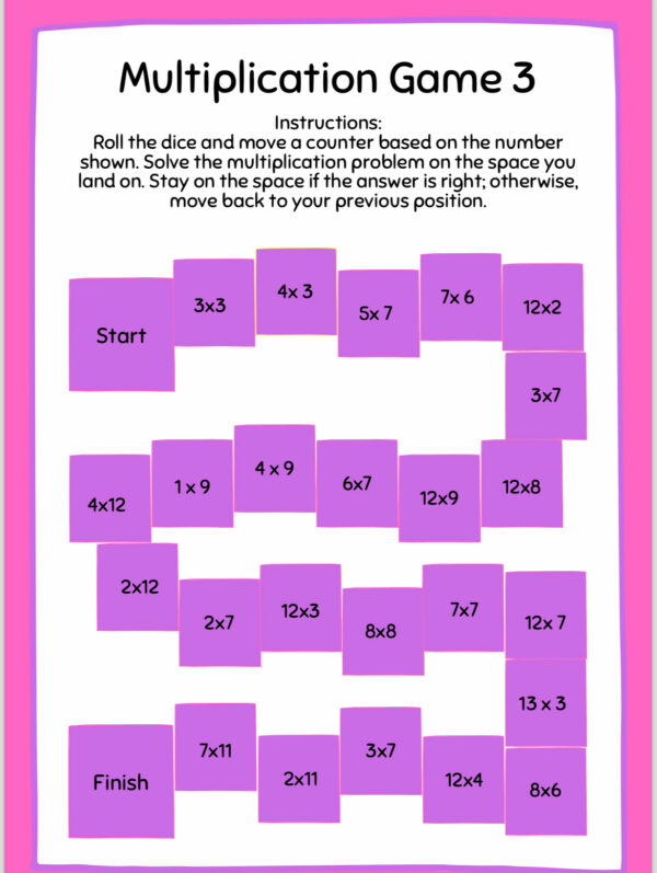 maths multiplication games